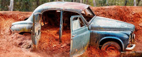 old broken down vehicle