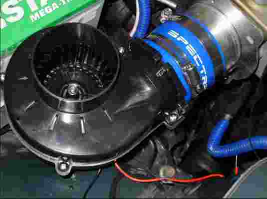 Turbocharge installed on a vehicle for increase performance.