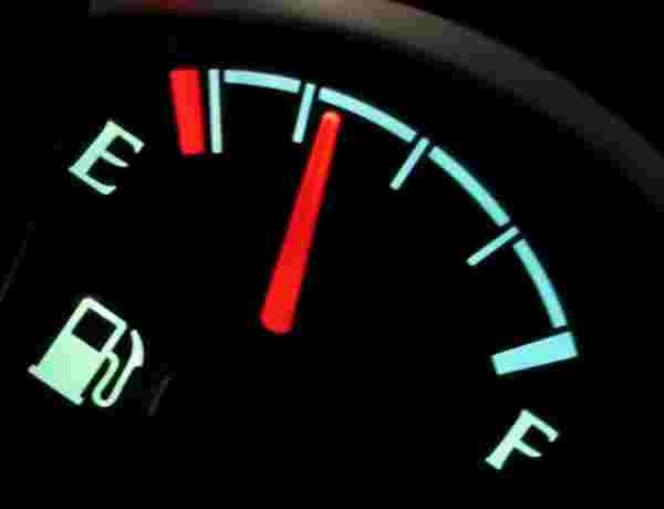 Fuel gauge in a vehicle.