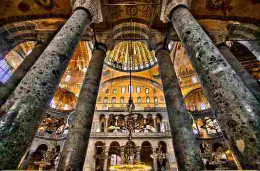 Hagia Sophia interior showing Byzantine Architecture Hagia Sophia interior showing Byzantine Architecture